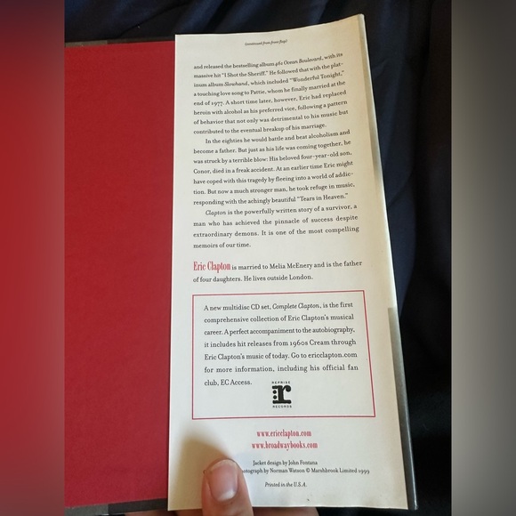 💙 Eric Clapton THE AUTOBIOGRAPHY- Hardcover Book - Picture 4 of 9